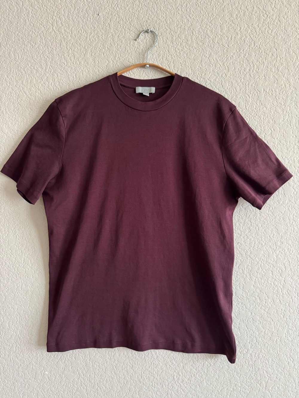 COS Burgundy Tee Shirt Large - Picture 1 of 4